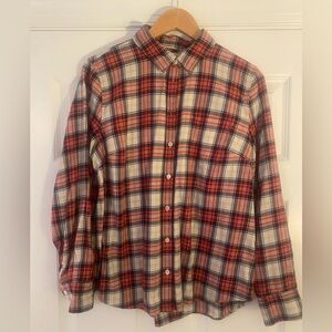 Classic Red Plaid Women's Cotton Shirt